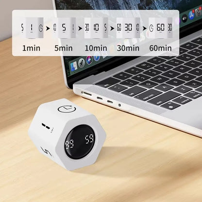 LED Display Productivity Cube Timer Gravity Sensor Flipping Preset Time Dual Modes Countdown Cooking Digital Timer Oven